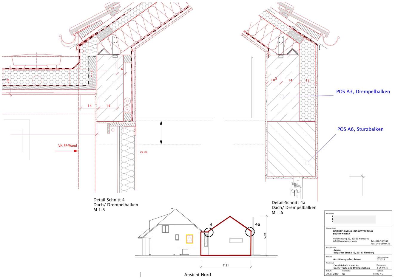 BV Belgarder, Detail Dachanschluss