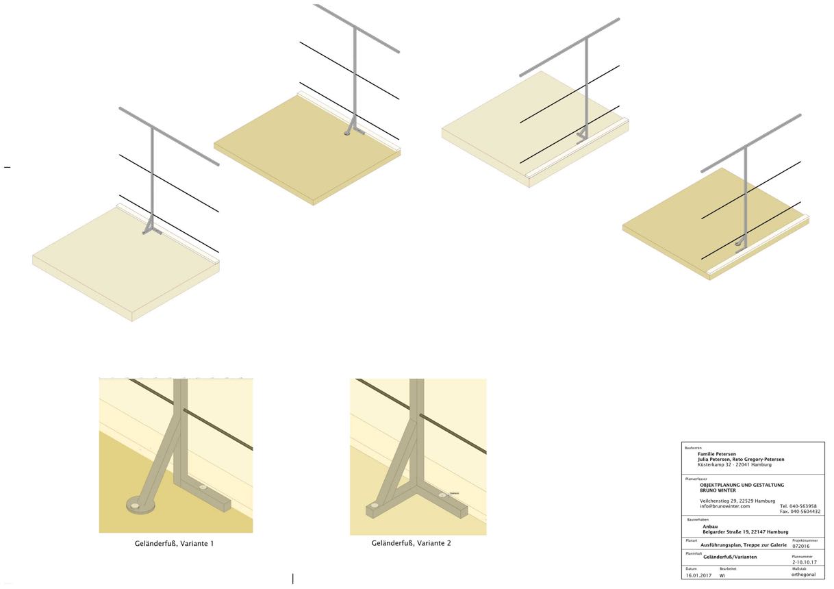 BV Belgarder, Geländer, Ausführungsvarianten